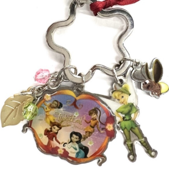 252A. Disney Sterling Silver Keychain Tinkerbell NWT - Picture 4 of 4